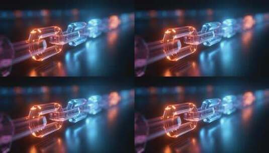 科技感十足的透明水晶区块链高清在线视频素材下载