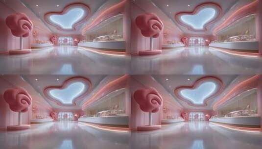 粉色梦幻糖果店的甜蜜世界高清在线视频素材下载
