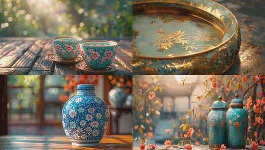 景泰蓝瓷器高清在线视频素材下载