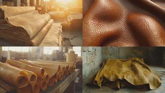 棕色皮革纹理特写高清在线视频素材下载