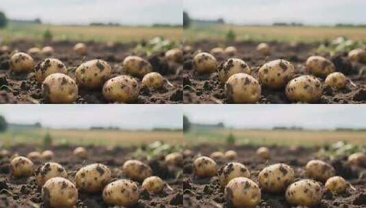 田地里刚挖出的新鲜土豆高清在线视频素材下载