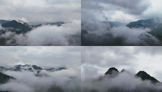 山间云雾缭绕的自然景观高清在线视频素材下载