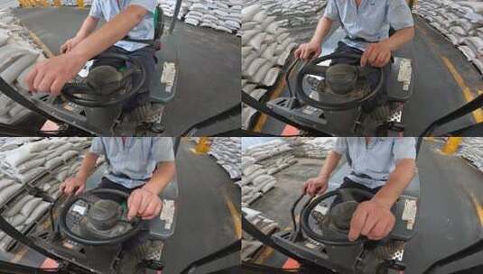 工人驾驶叉车高清在线视频素材下载