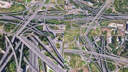 重庆盘龙立交桥车流大气航拍高清在线视频素材下载