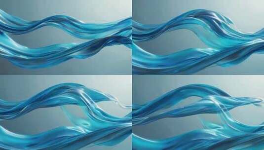 蓝色流体波浪动感素材高清在线视频素材下载