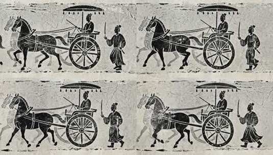 汉代拓片车马古风历史文化纪录片背景高清在线视频素材下载