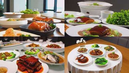 丰盛的中式宴席高清在线视频素材下载