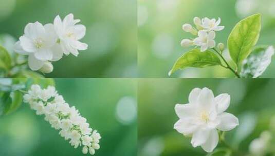 唯美茉莉花开花延时 雨后茉莉花清新唯美高清在线视频素材下载