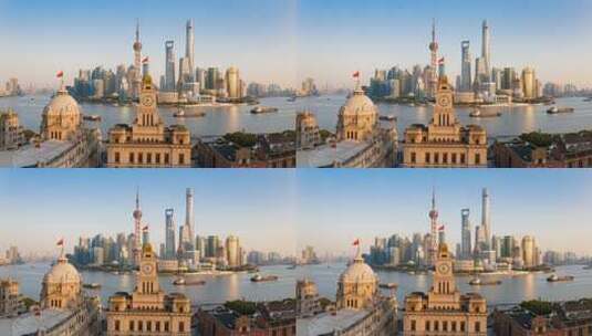 上海外滩陆家嘴城市风光高清在线视频素材下载