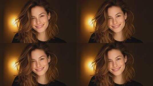 自信微笑女性魅力光芒四射高清在线视频素材下载