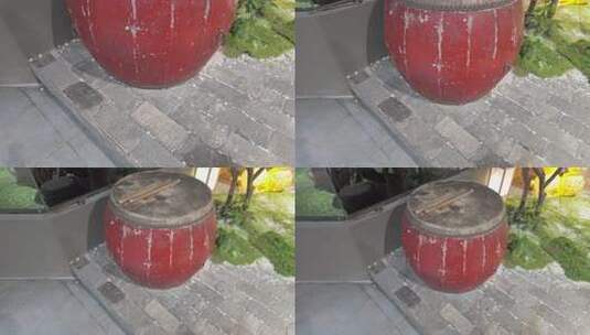 传统红鼓静物特写高清在线视频素材下载