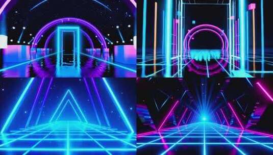 4k霓虹动感炫酷赛博朋克穿梭背景合集高清在线视频素材下载