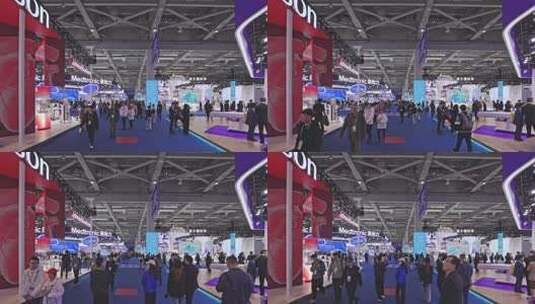 第八届进博会1.1医疗器械及医药保健展区高清在线视频素材下载