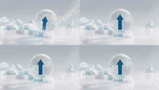 带箭头球体3D合成场景素材高清在线视频素材下载