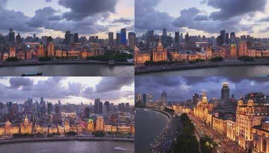 上海外滩黄昏城市风光高清在线视频素材下载