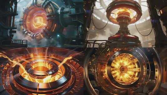 可控核聚变高科技装置能源反应堆人造太阳高清在线视频素材下载