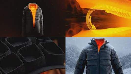 羽绒服防寒保暖 羽绒纤维 鸭绒 热能高清在线视频素材下载