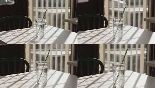 室内阳光下的玻璃杯高清在线视频素材下载