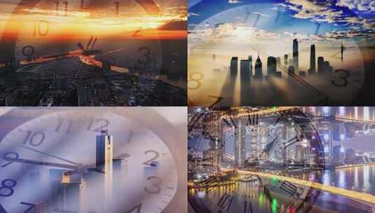 高级感城市时间流逝地产空镜高清在线视频素材下载