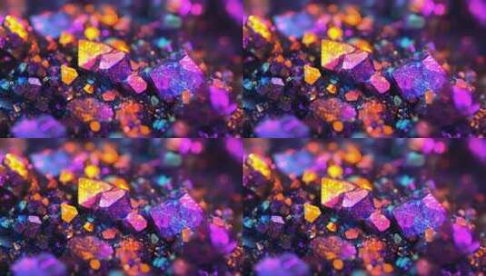 绚丽宝石晶体闪耀多彩光芒高清在线视频素材下载