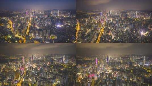 深圳城市夜景航拍延时高清在线视频素材下载