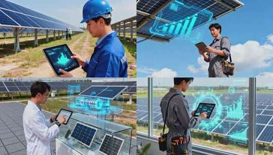 光伏新能源工程师 新能源研究高清在线视频素材下载