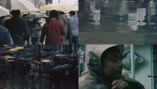 70年代80年代上海雨天高清在线视频素材下载