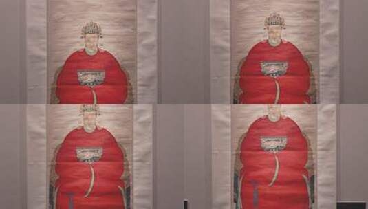 徽州文化博物馆展出的妇女容像高清在线视频素材下载