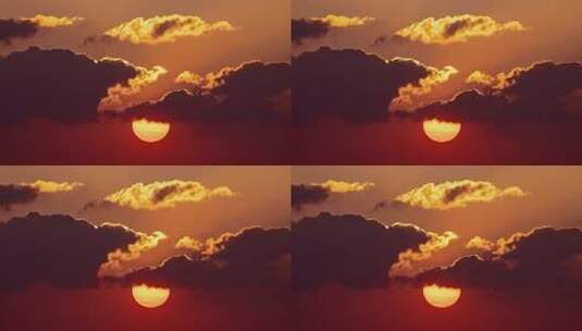 日出日落朝霞晚霞黄昏夕阳太阳阳光穿透云层高清在线视频素材下载