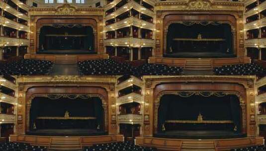 剧院内舞台及观众席全景高清在线视频素材下载