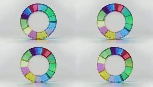 彩色立体环形调色板展示高清在线视频素材下载