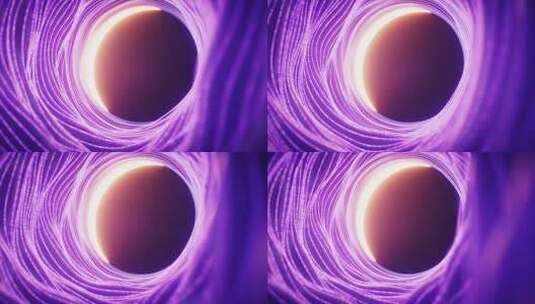 抽象霓虹圆形隧道背景三维渲染高清在线视频素材下载