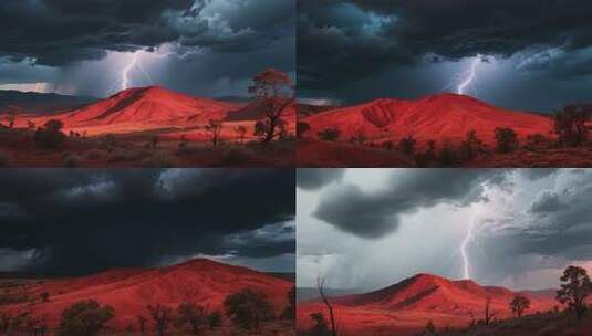 沙漠雷电交加自然风光素材高清在线视频素材下载