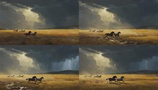 2026马年骏马奔腾励志史诗动画场景高清在线视频素材下载