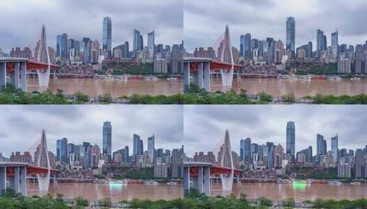 重庆渝中半岛东水门大桥延时高清在线视频素材下载