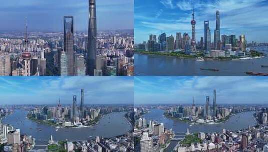 上海陆家嘴黄浦江畔城市景观高清在线视频素材下载