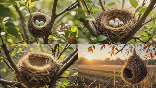 鸟巢与新生生命孕育的希望鸟窝高清在线视频素材下载