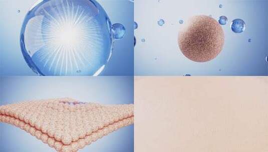 蓝色精华分子祛斑美白修复皮肤斑点动画高清在线视频素材下载