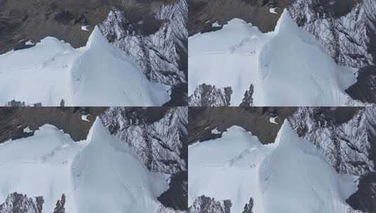 航拍四川甘孜那玛峰雪山之巅壮丽景色高清在线视频素材下载