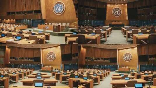 联合国会议厅内部场景高清在线视频素材下载