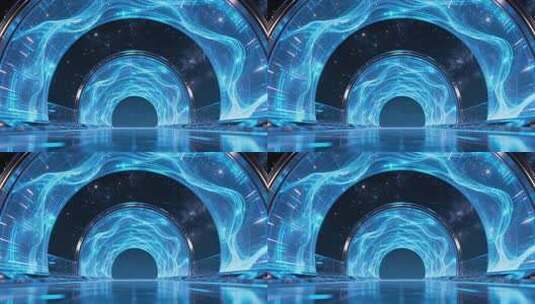 科技感蓝色隧道背景素材高清在线视频素材下载