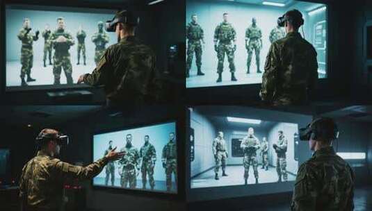 军人体验虚拟现实训练素材高清在线视频素材下载