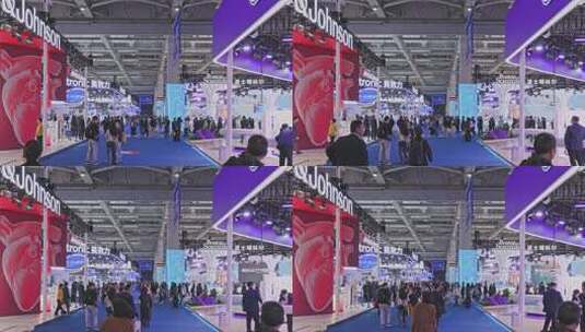 第八届进博会1.1医疗器械及医药保健展区高清在线视频素材下载