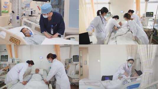 ICU护士关怀病人高清在线视频素材下载