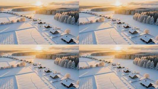 冬至冬季立冬入冬雪景4K高清在线视频素材下载