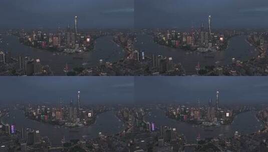 上海陆家嘴黄浦江畔夜景高清在线视频素材下载