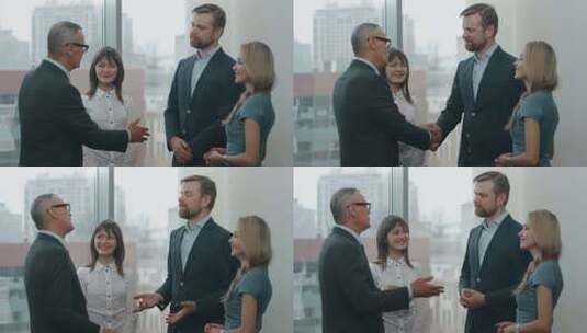 商业沟通交流合作握手谈判项目洽谈高清在线视频素材下载