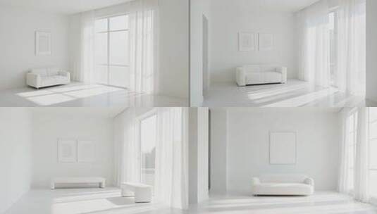 简约白色室内客厅场景高清在线视频素材下载