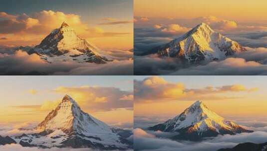 雪山云海日出景象高清在线视频素材下载