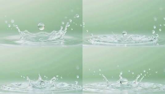 水滴入水瞬间微距画面高清在线视频素材下载